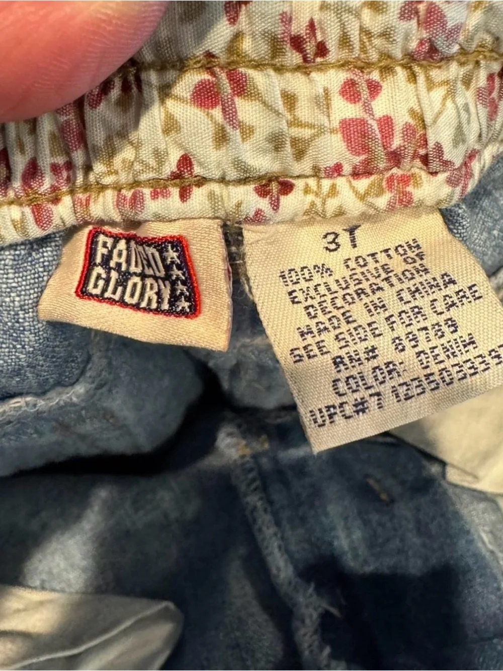 Faded Glory 3T Y2K Embroidered Floral Heart Jeans Kidcore Denim